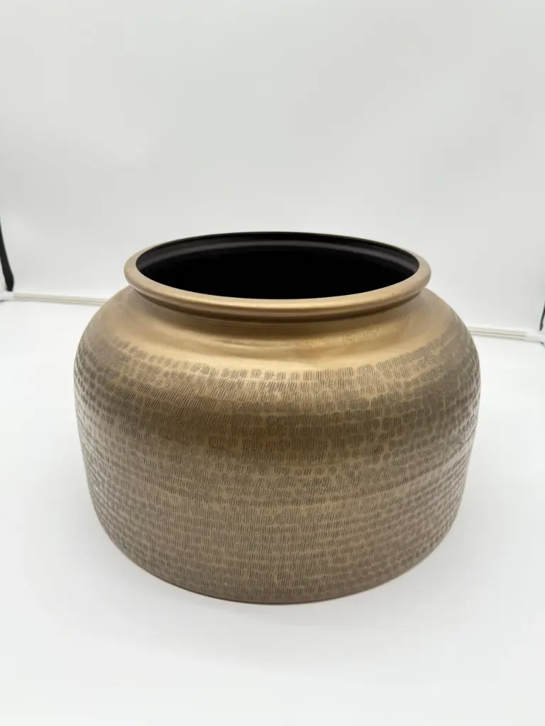 Dekocandle Rattan Texture Planter – Grote Aluminium Bloempot