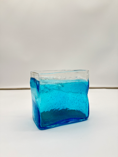 Decoratief Blauw Aqua Glas – Uniek Handgemaakt Glaswerk