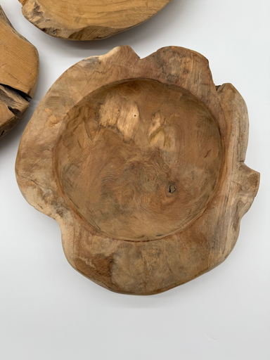 Natuurlijke Houten Schaal (Teak) – Uniek & Handgemaakt Ø ca. 35 cm